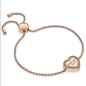 Michael Kors Crystal Heart Logo Slider Bracelet